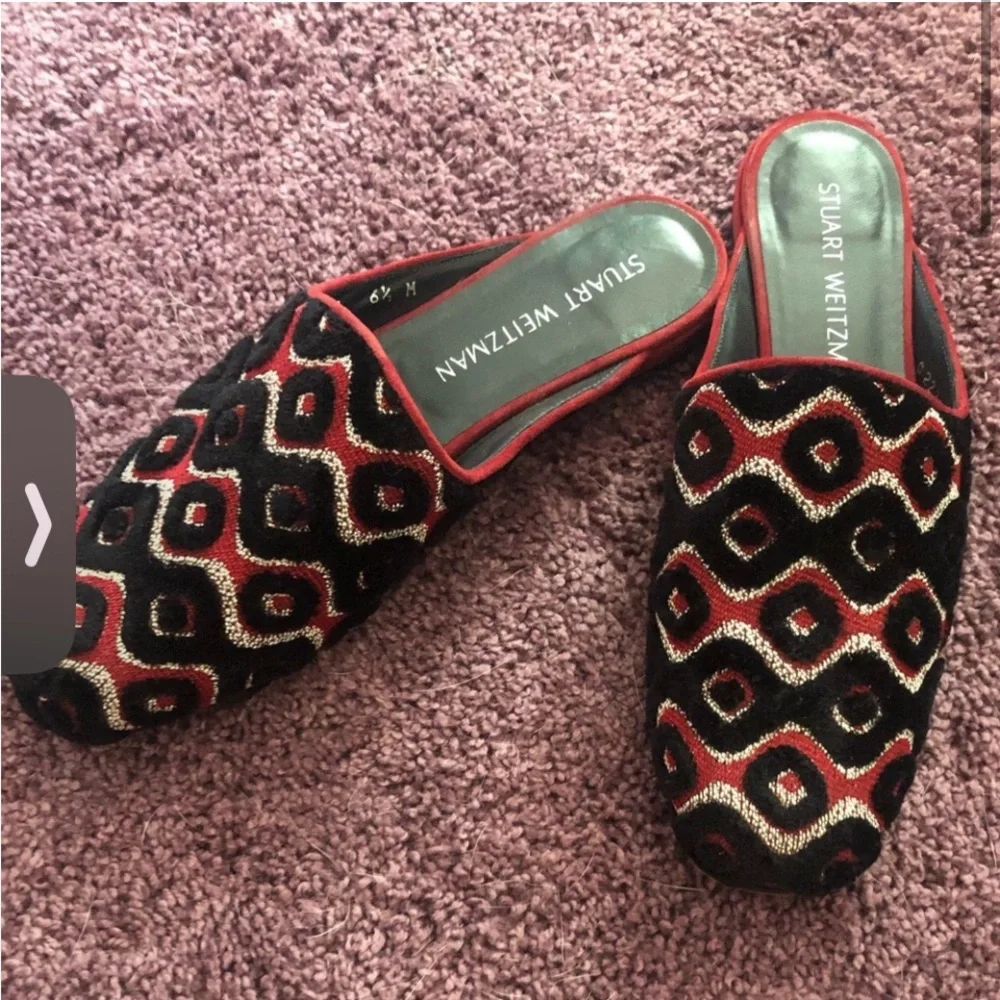 Stuart Weitzman Pipe Mulearky Mules Flat Loafers Slip On 8US